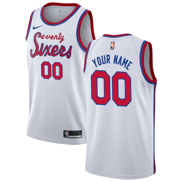 Men's White Philadelphia 76ers Active Player Custom Stitched Basketball Jersey